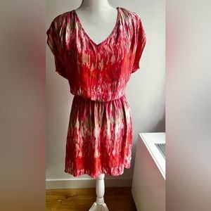 Express Pink Watercolor High Low Dress in Size M